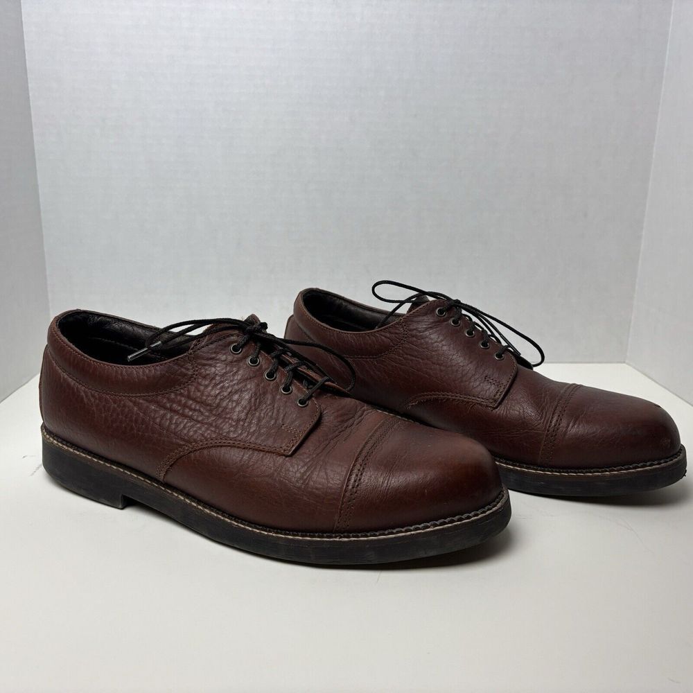 H. S. TRASK Shoes‎ Mens 12 Oxford Leather Authentic Bison Lace Up U.S.A.